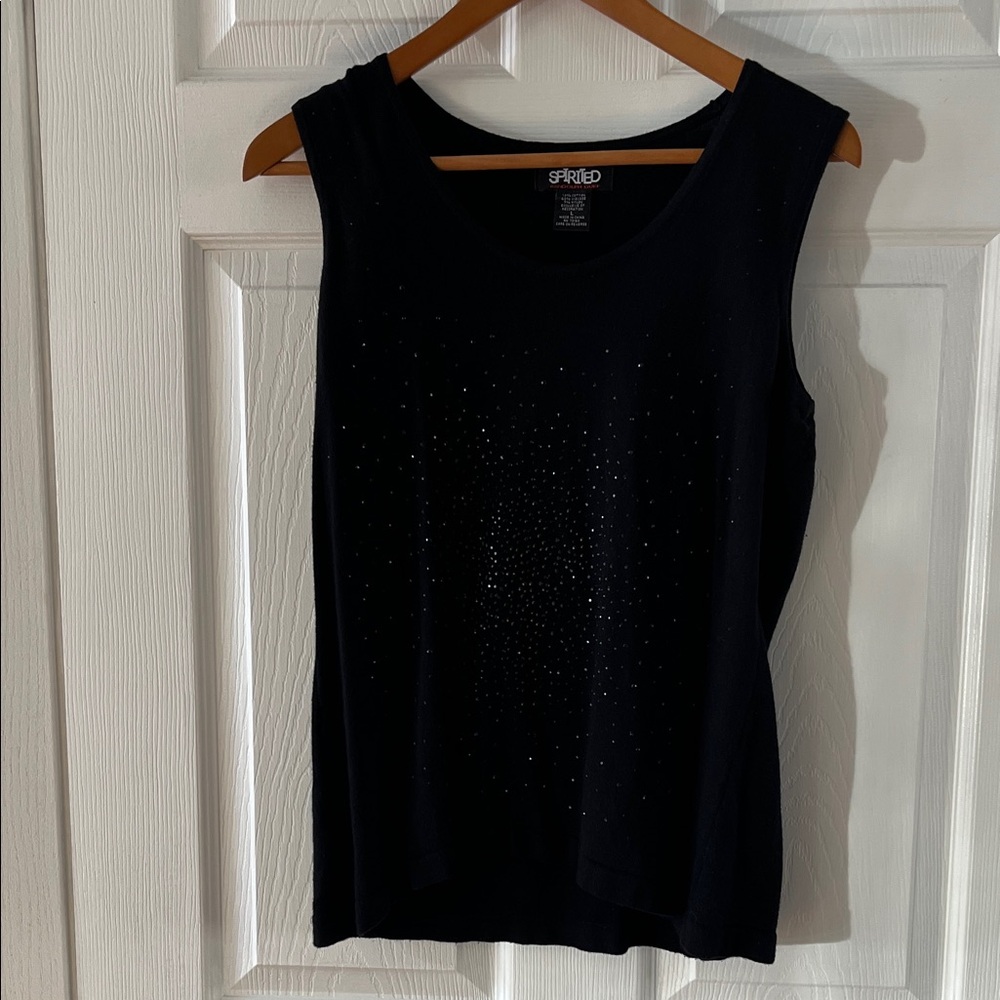 Spirit 2 Piece Black Cardigan with Tank sweater set - Picture 6 of 7